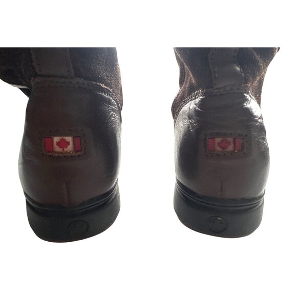 Pajar Canada Après-Ski Boots Brown Leather Suede Faux-Fur Lining Side Zip 9 - Picture 7 of 11